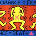 Lo spolight dell'Oms per la giornata mondiale dell'Aids su disegno di Haring