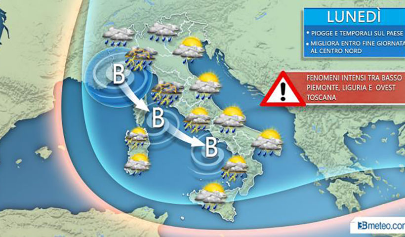 Meteo lunedì 15 luglio 2019