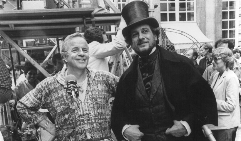 Franco Zeffirelli e Placido Domingo sul set del film Traviata del 1982