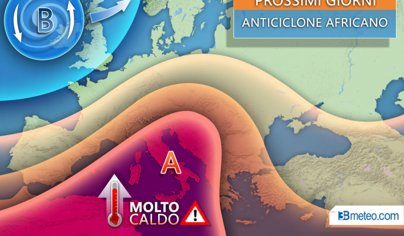 Prossimi giorni torna anticiclone africano