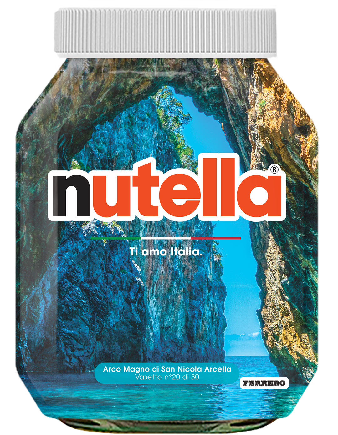 Calabria - Arco Magno di San Nicola Arcella - i vasetti di nutella dedicati all'italia