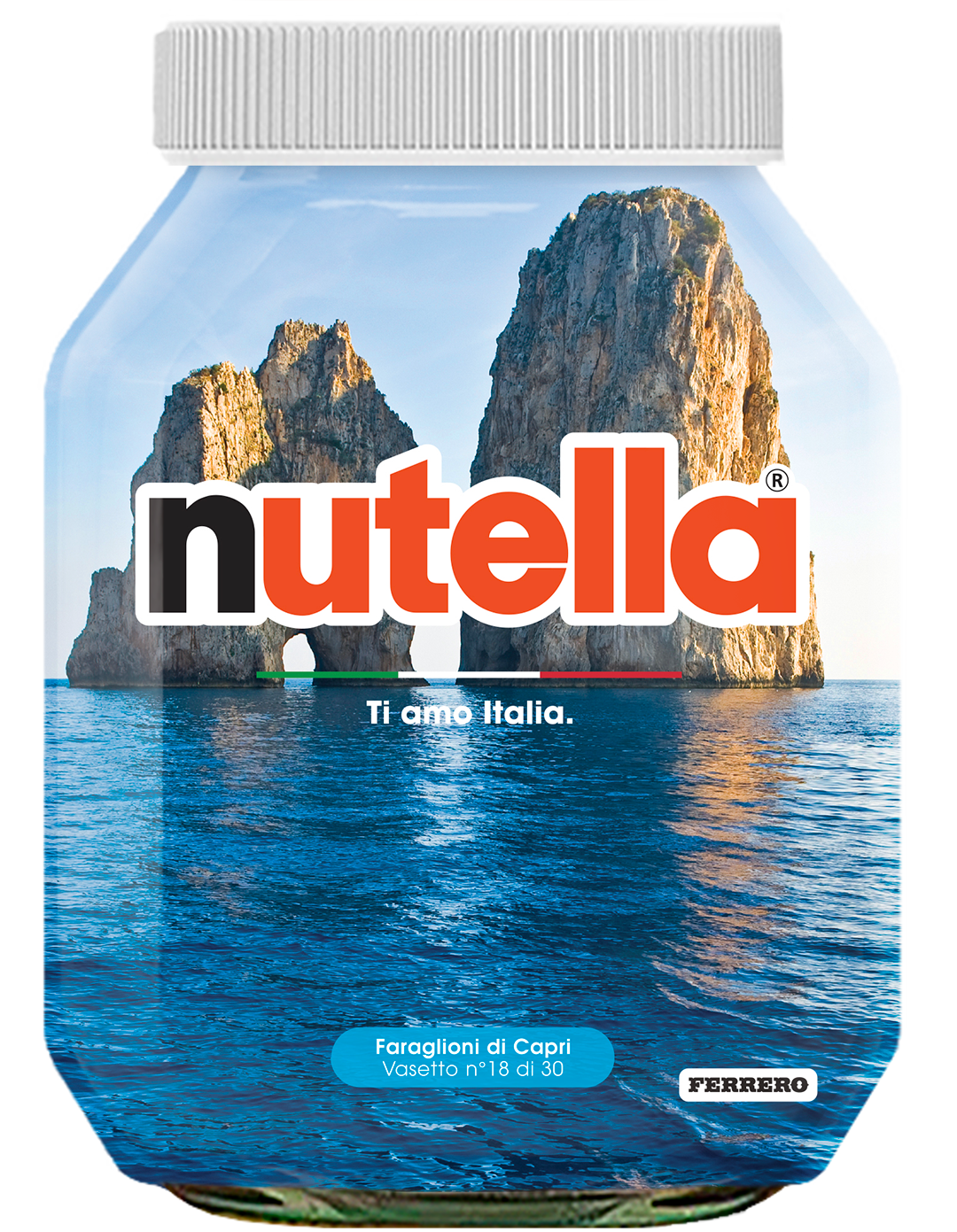 Campania - Faraglioni di Capri - i vasetti di nutella dedicati all'italia