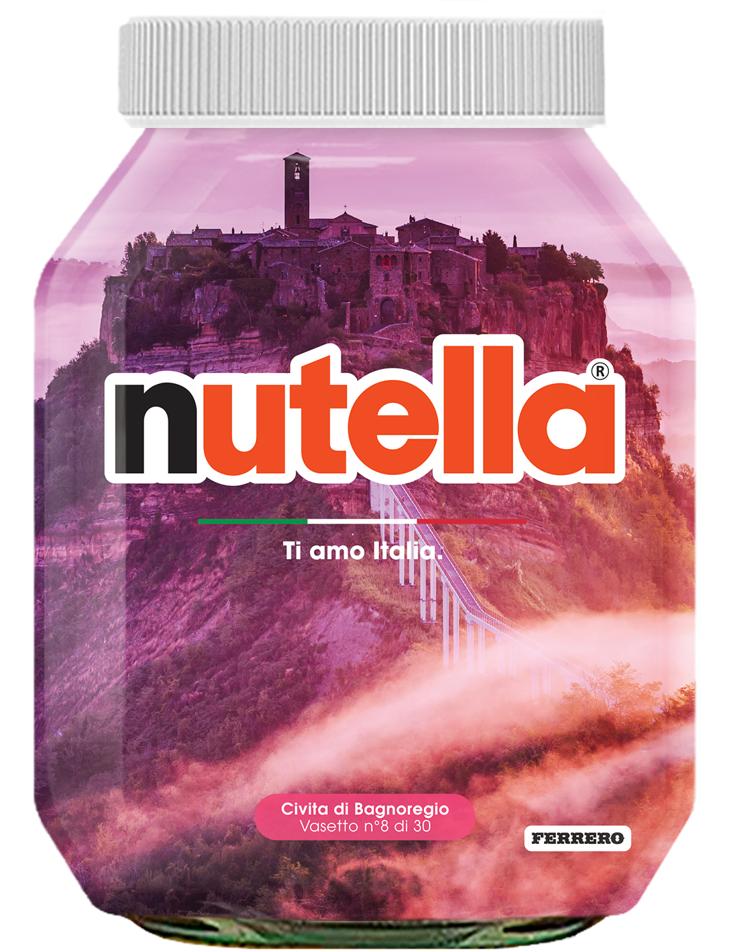 Lazio - Civita di Bagnoregio - i vasetti di nutella dedicati all'italia