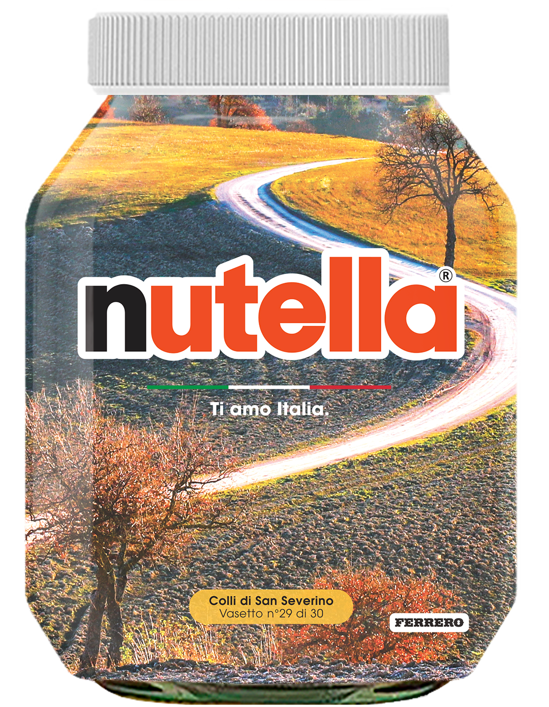 Marche - Colli di San Severino - i vasetti di nutella dedicati all'italia