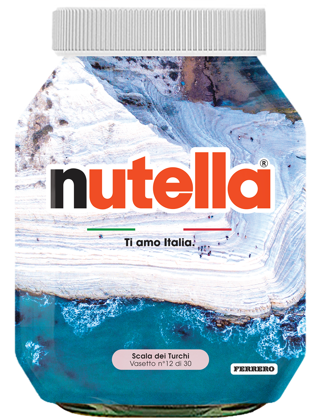 Sicilia - Scala dei Turchi - i vasetti di nutella dedicati all'italia