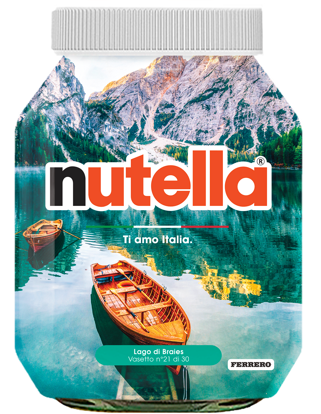 Trentino Alto Adige - Lago di Braies - i vasetti di nutella dedicati all'italia