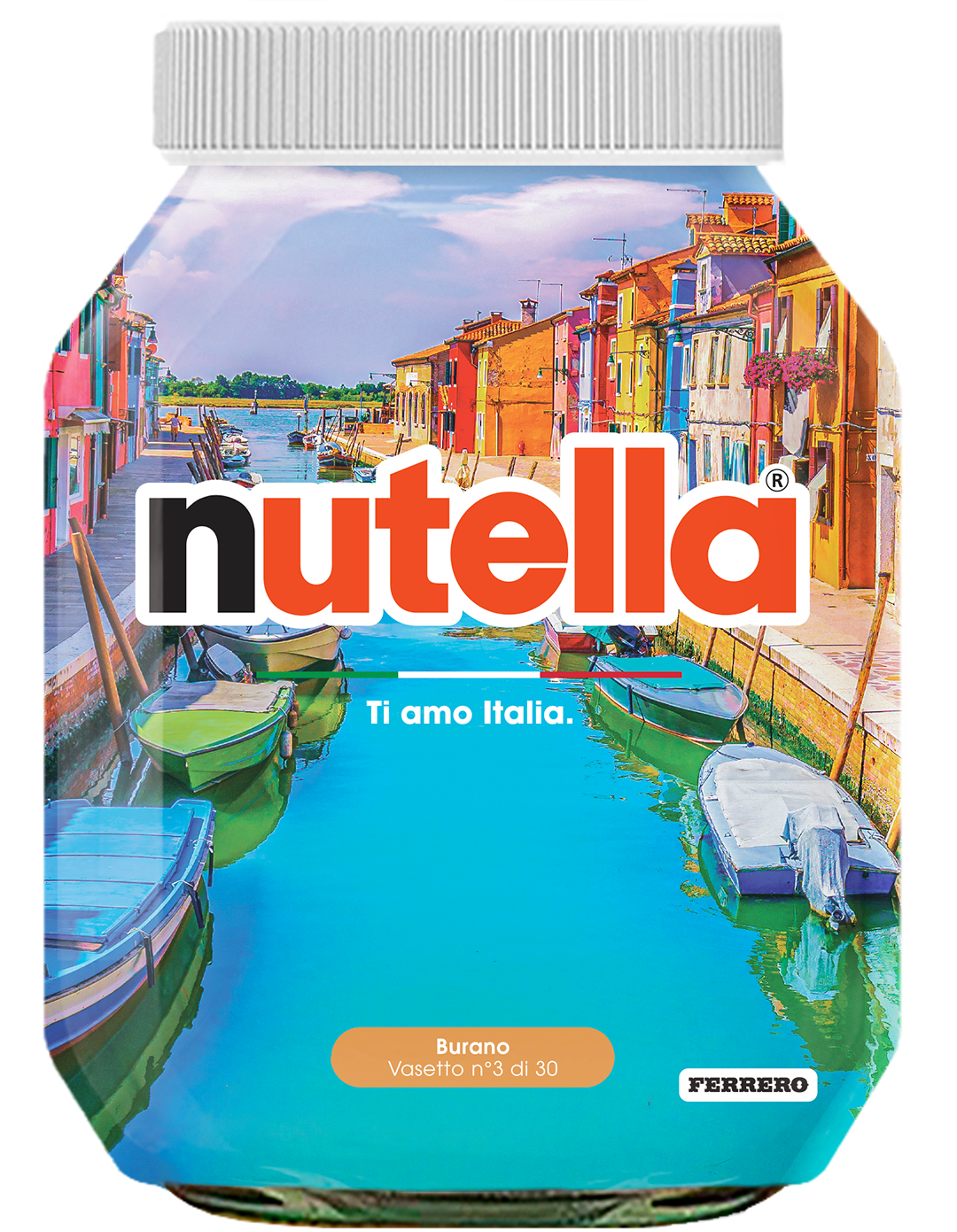 Veneto - Burano - i vasetti di nutella dedicati all'italia