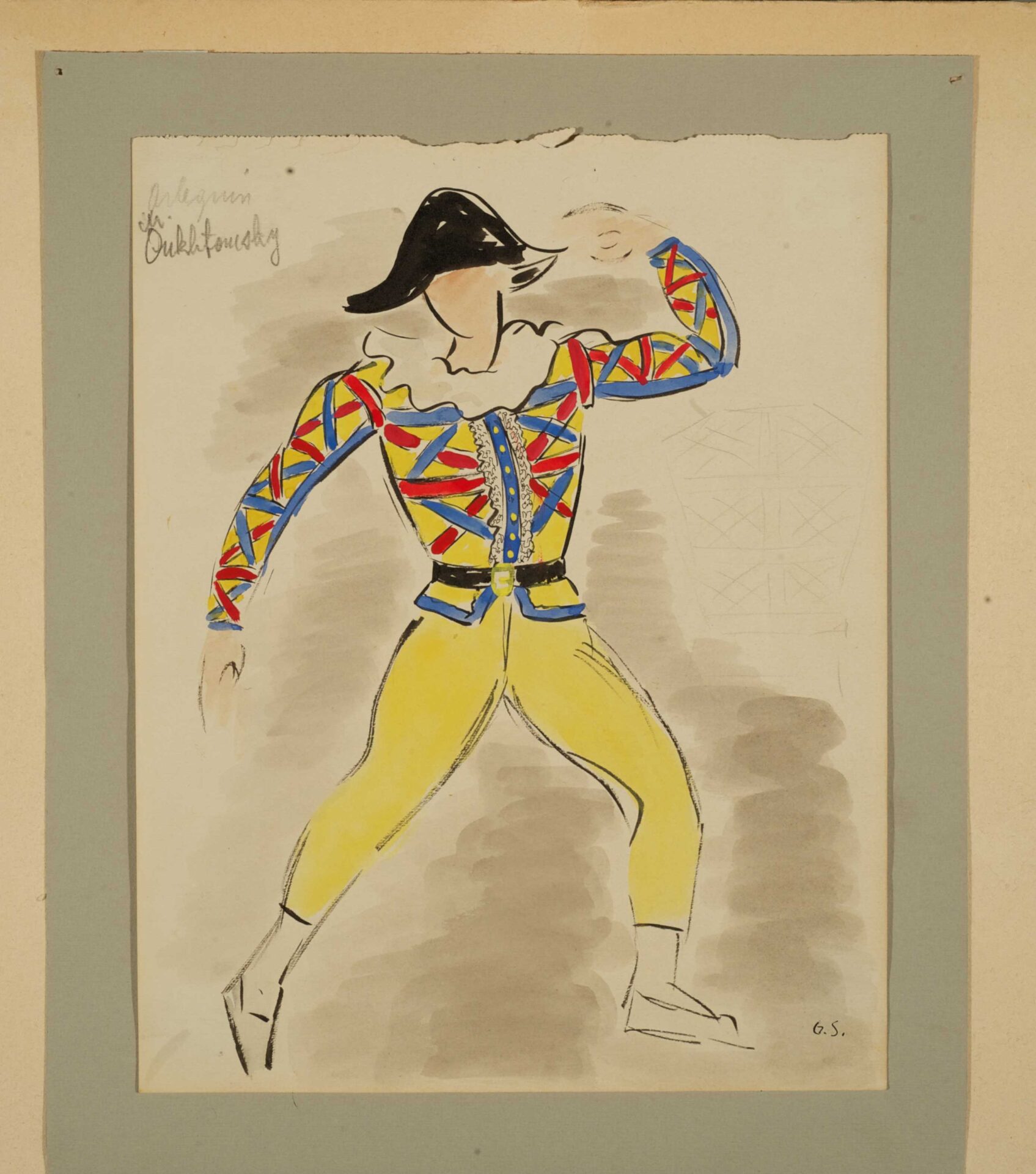 gino severini deliciae populi figurino per arlecchino 1951 firenze archivio storico della fondazione del teatro del maggi fiorentino bassa